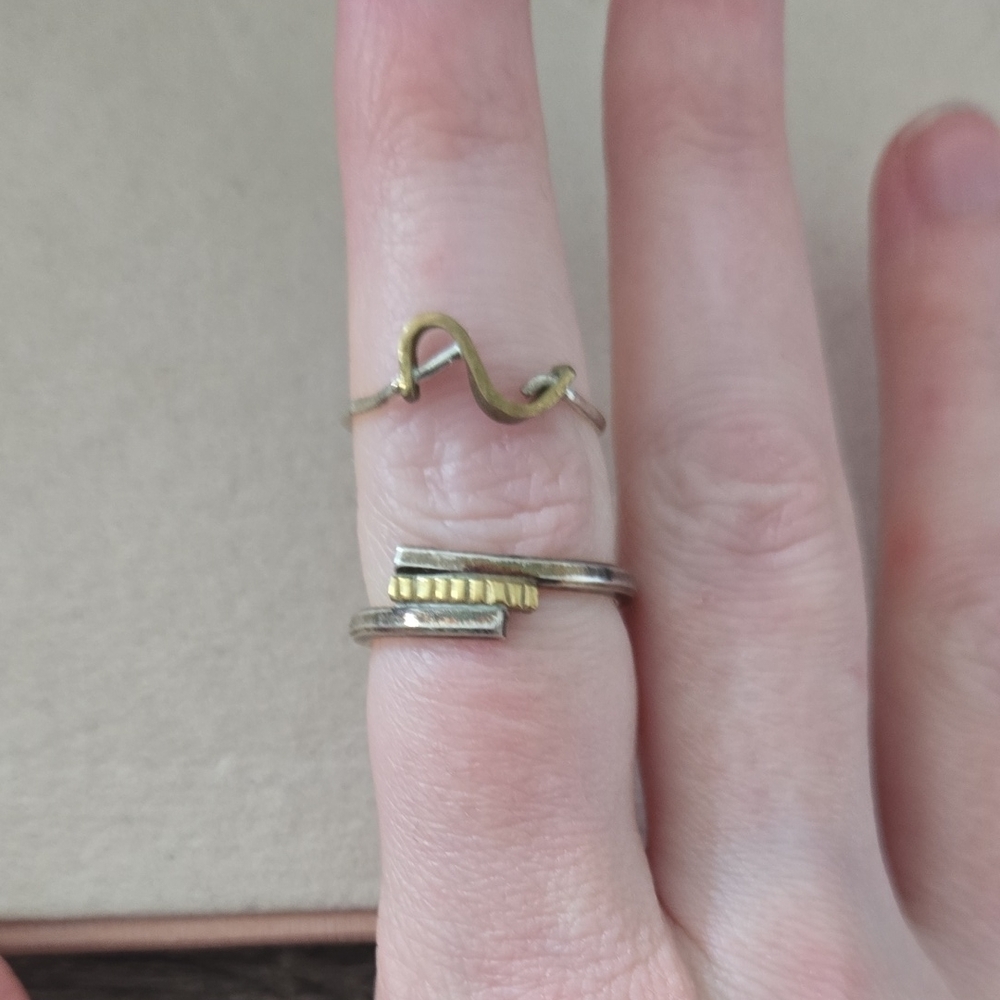 💫 Gold and Silver Stacked Ring Set